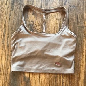 Mika Yoga Wear Tan Braided Back Tank Top